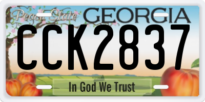 GA license plate CCK2837