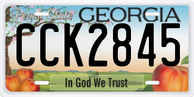 GA license plate CCK2845