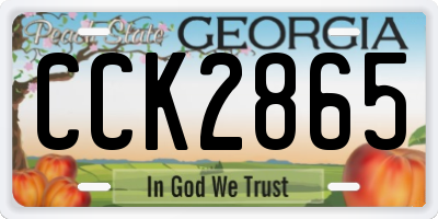 GA license plate CCK2865