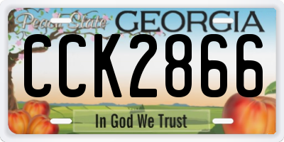 GA license plate CCK2866