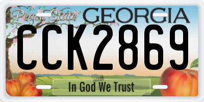 GA license plate CCK2869