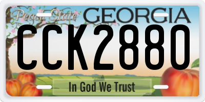 GA license plate CCK2880