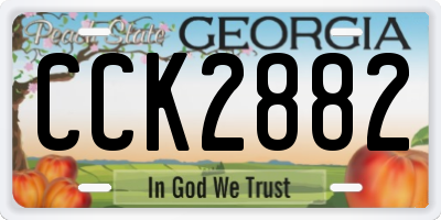 GA license plate CCK2882