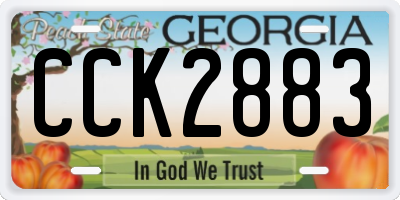 GA license plate CCK2883