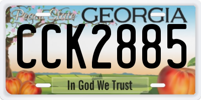 GA license plate CCK2885