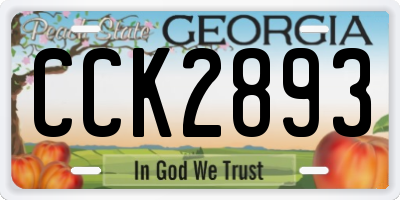 GA license plate CCK2893