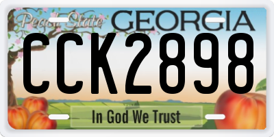 GA license plate CCK2898