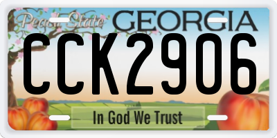 GA license plate CCK2906