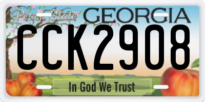 GA license plate CCK2908