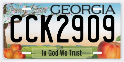 GA license plate CCK2909