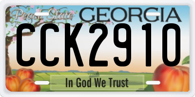 GA license plate CCK2910