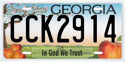 GA license plate CCK2914