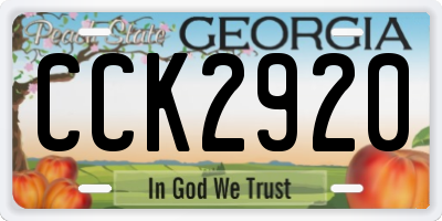 GA license plate CCK2920
