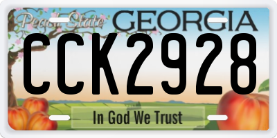 GA license plate CCK2928
