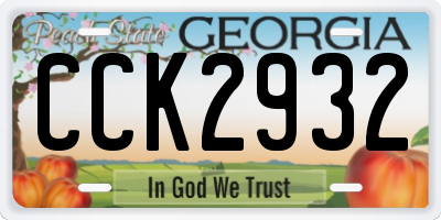 GA license plate CCK2932