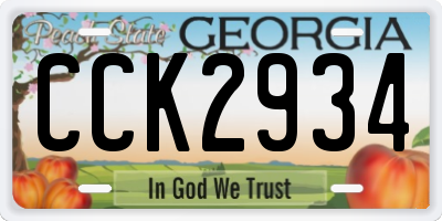 GA license plate CCK2934
