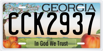 GA license plate CCK2937