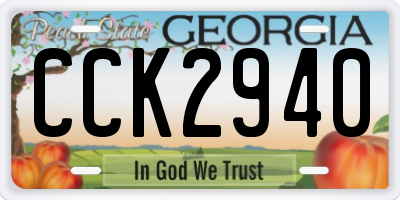 GA license plate CCK2940
