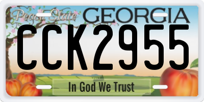 GA license plate CCK2955