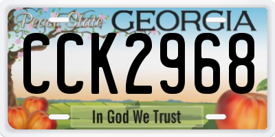 GA license plate CCK2968