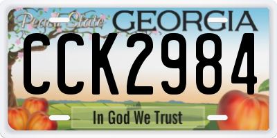 GA license plate CCK2984