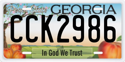 GA license plate CCK2986