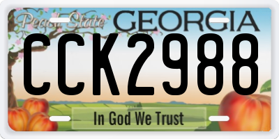 GA license plate CCK2988
