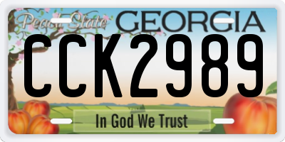 GA license plate CCK2989