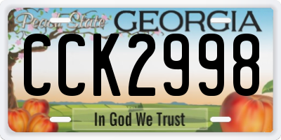 GA license plate CCK2998