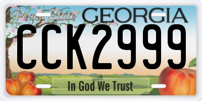GA license plate CCK2999