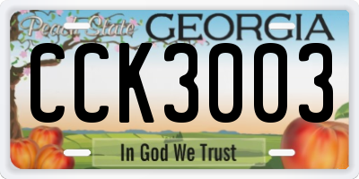 GA license plate CCK3003