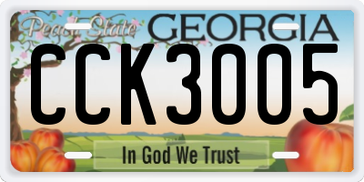 GA license plate CCK3005