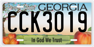 GA license plate CCK3019