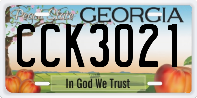 GA license plate CCK3021
