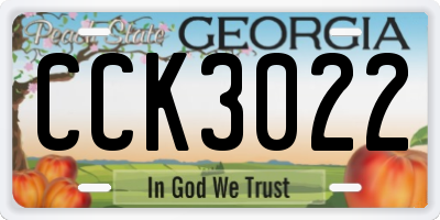 GA license plate CCK3022