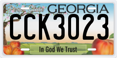 GA license plate CCK3023