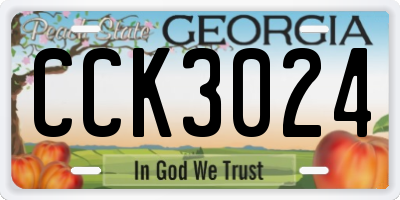 GA license plate CCK3024
