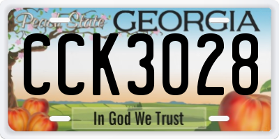 GA license plate CCK3028