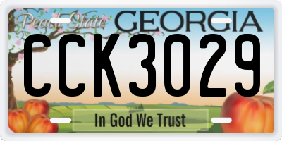 GA license plate CCK3029