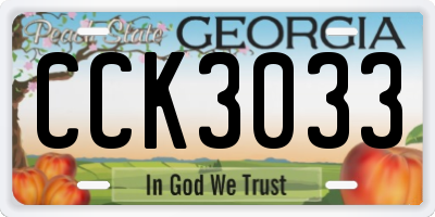 GA license plate CCK3033