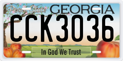 GA license plate CCK3036