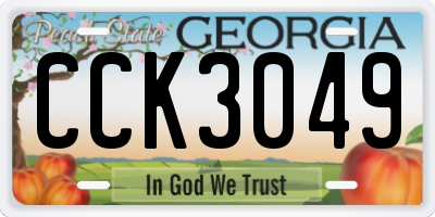 GA license plate CCK3049