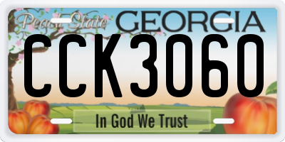 GA license plate CCK3060