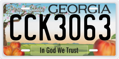 GA license plate CCK3063