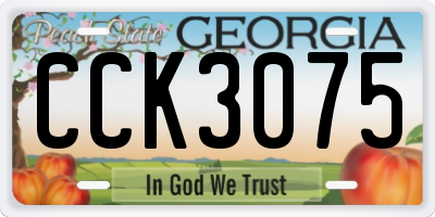 GA license plate CCK3075