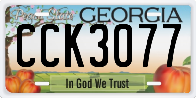 GA license plate CCK3077