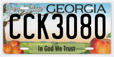 GA license plate CCK3080