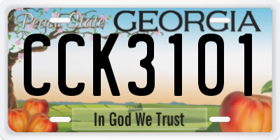 GA license plate CCK3101