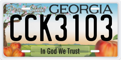 GA license plate CCK3103