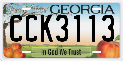 GA license plate CCK3113